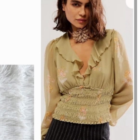 NWOT Free People Smocked So Nice Top size Medium - Picture 1 of 9
